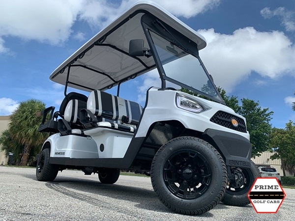White Bintelli Nemesis 6 Passenger Golf Cart